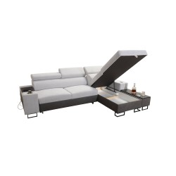 Ecksofa Prestige I Maxi mit Schlaffunktion und USB-Anschluss - Weich im Griff, Freya 210.18 + Tauro 8207 Ecksofa Prestige I Maxi mit Schlaffunktion und USB-Anschluss - Weich im Griff, Freya 210.18 + Tauro 8207