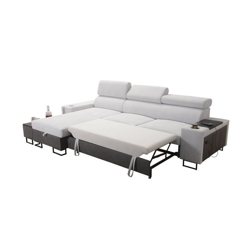 Prestige I Maxi Ecksofa mit Schlaffunktion und USB-Anschluss - Weich im Griff, Freya 210.25 + Tauro 8207 Prestige I Maxi Ecksofa mit Schlaffunktion und USB-Anschluss - Weich im Griff, Freya 210.25 + Tauro 8207