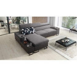 Prestige I Maxi Ecksofa mit Schlaffunktion und USB-Anschluss - Weich im Griff, Freya 210.23 + Tauro 8207