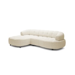 VELPA S Left-Handed Freestanding Corner Sofa in PUENTE 03 Beige Fabric - VERSAILLES Edition