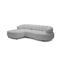 VELPA S Left-Handed Freestanding Corner Sofa in PUENTE 11 Grey Fabric - VERSAILLES Edition