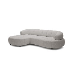 VELPA S Left-Handed Freestanding Corner Sofa in PUENTE 16 Light Grey Fabric - VERSAILLES Edition