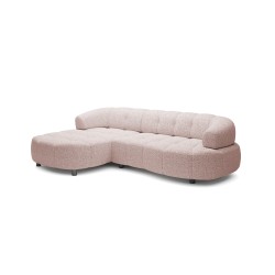 VELPA S Left-Handed Free-Standing Corner Sofa in PUENTE 68 Powder Pink Fabric - VERSAILLES Edition