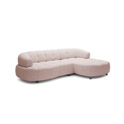 VELPA S Left-Handed Free-Standing Corner Sofa in PUENTE 80 Ash Gray Fabric - VERSAILLES Edition