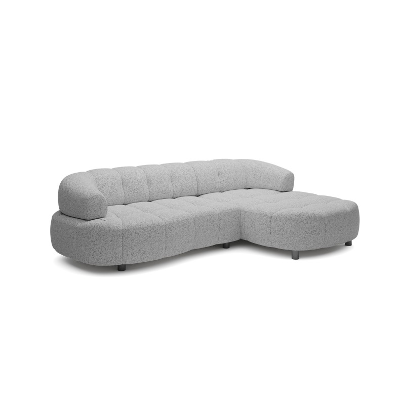 VELPA S Right-Handed Freestanding Corner Sofa in PUENTE 11 Grey Fabric - VERSAILLES Edition