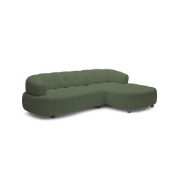 VELPA S Right-Sided Freestanding Corner Sofa in PUENTE 37 Green Fabric - VERSAILLES Edition