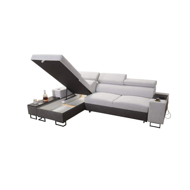 Ecksofa Prestige I Maxi mit Schlaffunktion und USB-Anschluss - Weich im Griff, Freya 210.08 + Tauro 8203 Ecksofa Prestige I Maxi mit Schlaffunktion und USB-Anschluss - Weich im Griff, Freya 210.08 + Tauro 8203