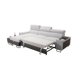 Prestige I Maxi corner sofa with sleeping function and USB port - Soft to the touch, Freya 210.08 + Tauro 8203 Prestige I Maxi corner sofa with sleeping function and USB port - Soft to the touch, Freya 210.08 + Tauro 8203