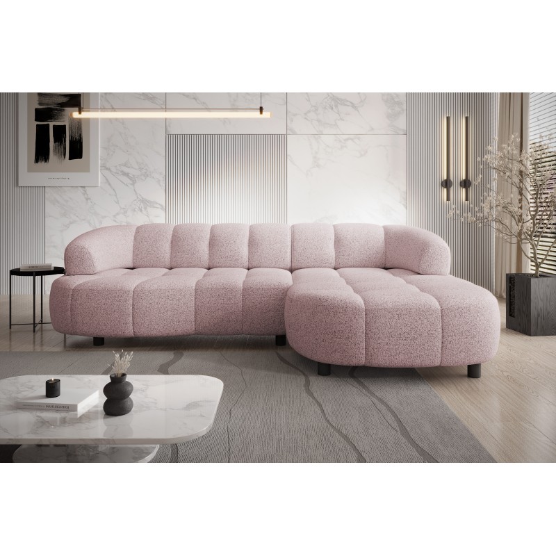 VELPA S Right-Facing Free-Standing Corner Sofa in Powdery Pink PUENTE 68 Fabric - VERSAILLES Edition VELPA S Right-Facing Free-Standing Corner Sofa in Powdery Pink PUENTE 68 Fabric - VERSAILLES Edition