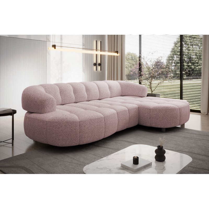VELPA S Right-Facing Free-Standing Corner Sofa in Powdery Pink PUENTE 68 Fabric - VERSAILLES Edition VELPA S Right-Facing Free-Standing Corner Sofa in Powdery Pink PUENTE 68 Fabric - VERSAILLES Edition
