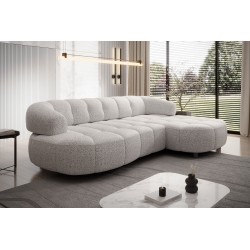 VELPA S Right-Handed Free-Standing Corner Sofa in PUENTE 80 Ash Gray Fabric - VERSAILLES Edition VELPA S Right-Handed Free-Standing Corner Sofa in PUENTE 80 Ash Gray Fabric - VERSAILLES Edition