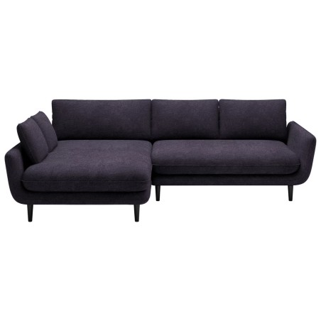 SOLANO Left-Hand Corner Sofa with Sleep Function, Storage, and Pillows, Element 01 Navy Blue VERSAILLES
