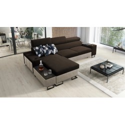 Ecksofa Prestige I Maxi mit Schlaffunktion und USB-Anschluss - Weich im Griff, Freya 210.08 + Tauro 8203