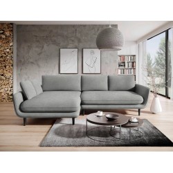 SOLANO Left-Hand Corner Sofa with Sleep Function, Storage, and Cushions, Element 04 Gray VERSAILLES SOLANO Left-Hand Corner Sofa with Sleep Function, Storage, and Cushions, Element 04 Gray VERSAILLES