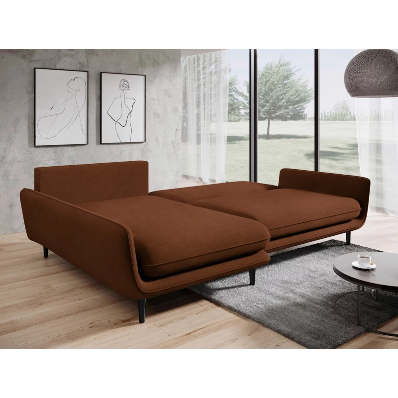 SOLANO Left-Hand Corner Sofa with Sleep Function, Storage and Cushions, Element 07 Copper WERSAL SOLANO Left-Hand Corner Sofa with Sleep Function, Storage and Cushions, Element 07 Copper WERSAL