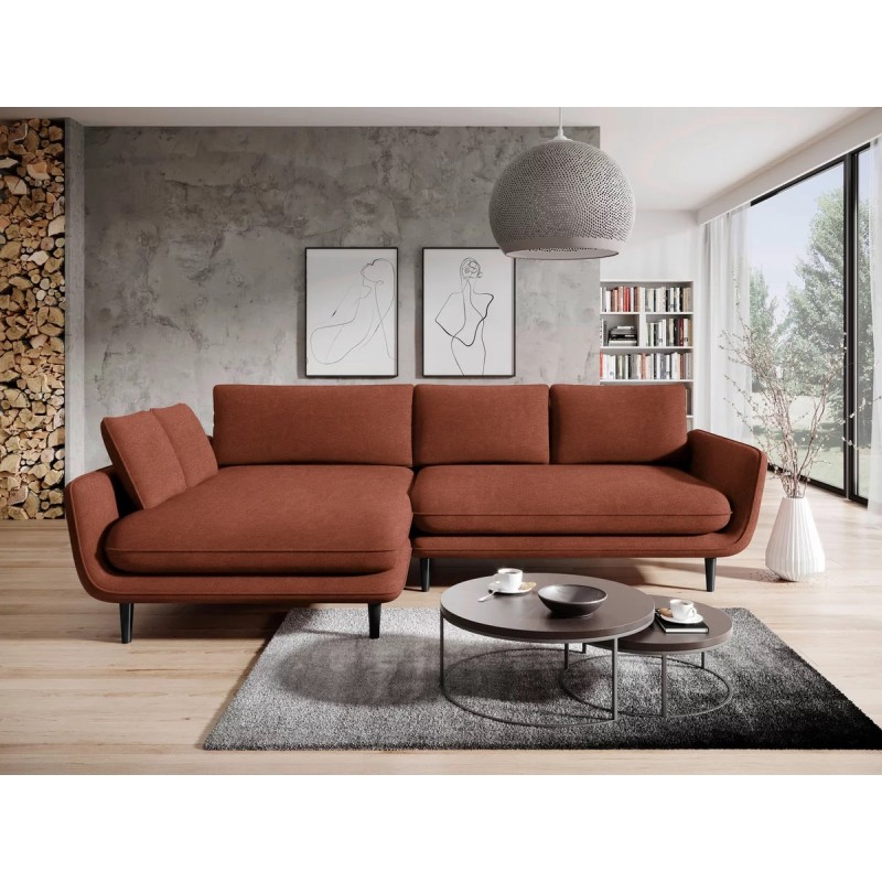 SOLANO Left-Hand Corner Sofa Bed with Storage and Cushions: Element 09 Bordeaux WERSAL SOLANO Left-Hand Corner Sofa Bed with Storage and Cushions: Element 09 Bordeaux WERSAL