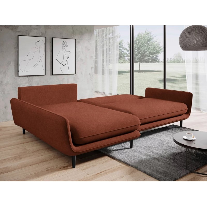 SOLANO Left-Hand Corner Sofa Bed with Storage and Cushions: Element 09 Bordeaux WERSAL SOLANO Left-Hand Corner Sofa Bed with Storage and Cushions: Element 09 Bordeaux WERSAL