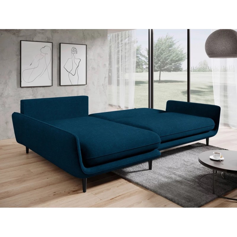 SOLANO Left-Hand Corner Sofa with Sleep Function, Storage Compartment and Cushions, Element 13 Dark Blue VERSAILLES SOLANO Left-Hand Corner Sofa with Sleep Function, Storage Compartment and Cushions, Element 13 Dark Blue VERSAILLES