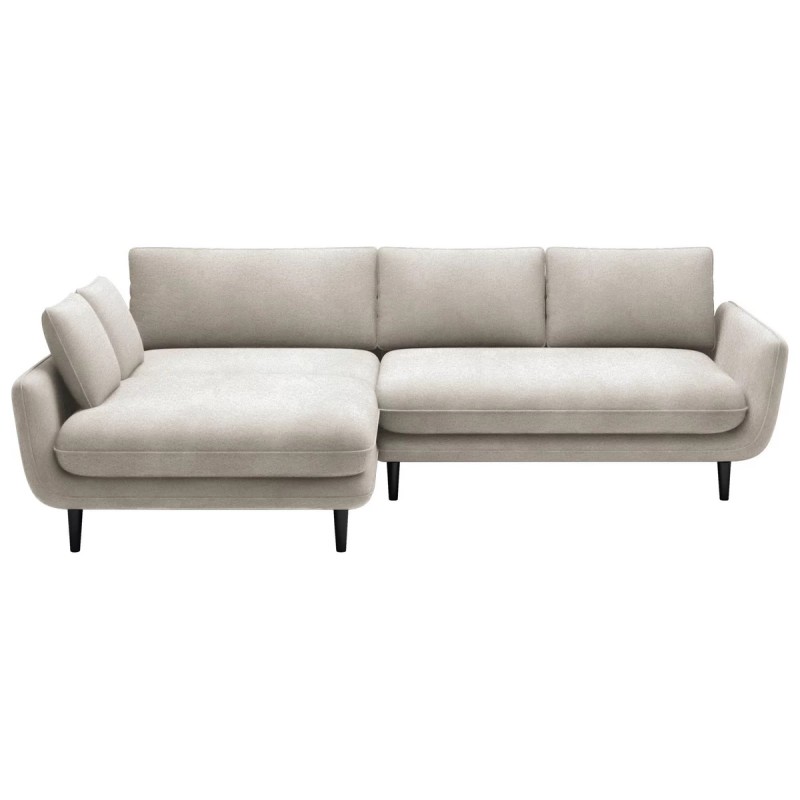 SOLANO Left-Handed Corner Sofa with Sleep Function, Storage Compartment and Cushions, Element 17 Beige VERSAILLES