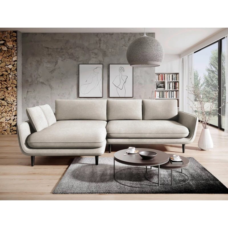 SOLANO Left-Handed Corner Sofa with Sleep Function, Storage Compartment and Cushions, Element 17 Beige VERSAILLES SOLANO Left-Handed Corner Sofa with Sleep Function, Storage Compartment and Cushions, Element 17 Beige VERSAILLES