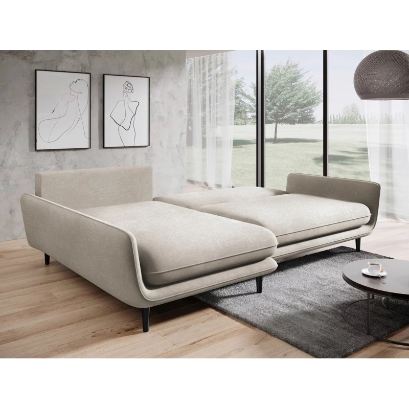 SOLANO Left-Handed Corner Sofa with Sleep Function, Storage Compartment and Cushions, Element 17 Beige VERSAILLES SOLANO Left-Handed Corner Sofa with Sleep Function, Storage Compartment and Cushions, Element 17 Beige VERSAILLES