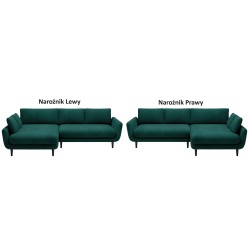 SOLANO Left-Handed Corner Sofa with Sleep Function, Storage Compartment, and Cushions, Element 20 Green VERSAILLES SOLANO Left-Handed Corner Sofa with Sleep Function, Storage Compartment, and Cushions, Element 20 Green VERSAILLES