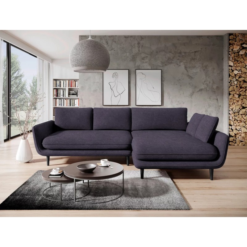 "SOLANO Right-Hand Corner Sofa with Sleep Function, Storage Compartment and Cushions, Element 01 Navy Blue Versailles" "SOLANO Right-Hand Corner Sofa with Sleep Function, Storage Compartment and Cushions, Element 01 Navy Blue Versailles"