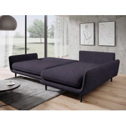 "SOLANO Right-Hand Corner Sofa with Sleep Function, Storage Compartment and Cushions, Element 01 Navy Blue Versailles" "SOLANO Right-Hand Corner Sofa with Sleep Function, Storage Compartment and Cushions, Element 01 Navy Blue Versailles"