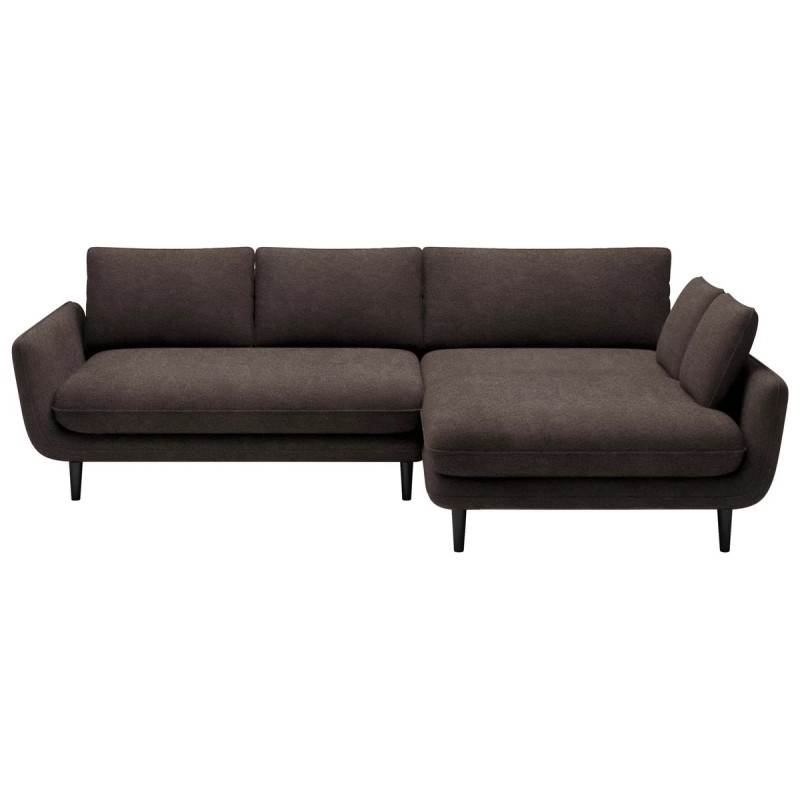 SOLANO Right-Hand Corner Sofa with Sleep Function, Storage and Cushions, Element 05 Dark Brown VERSAILLES