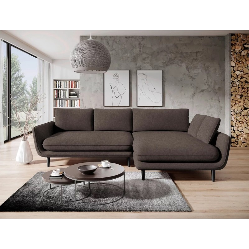 SOLANO Right-Hand Corner Sofa with Sleep Function, Storage and Cushions, Element 05 Dark Brown VERSAILLES SOLANO Right-Hand Corner Sofa with Sleep Function, Storage and Cushions, Element 05 Dark Brown VERSAILLES