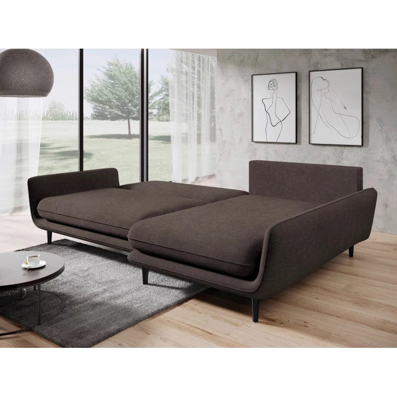 SOLANO Right-Hand Corner Sofa with Sleep Function, Storage and Cushions, Element 05 Dark Brown VERSAILLES SOLANO Right-Hand Corner Sofa with Sleep Function, Storage and Cushions, Element 05 Dark Brown VERSAILLES