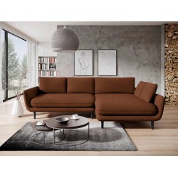 SOLANO Right-Hand Corner Sofa with Sleep Function, Storage and Pillows, Copper Element 07 VERSAILLES SOLANO Right-Hand Corner Sofa with Sleep Function, Storage and Pillows, Copper Element 07 VERSAILLES