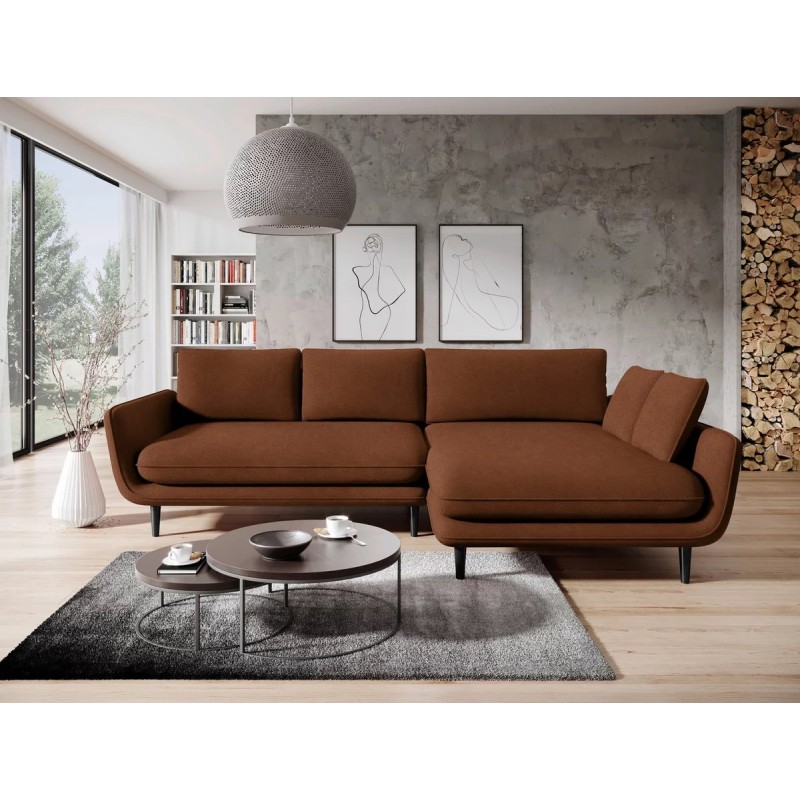 SOLANO Right-Hand Corner Sofa with Sleep Function, Storage and Pillows, Copper Element 07 VERSAILLES SOLANO Right-Hand Corner Sofa with Sleep Function, Storage and Pillows, Copper Element 07 VERSAILLES