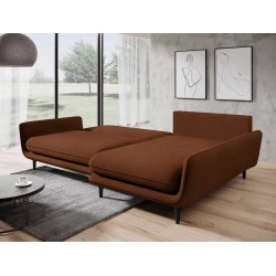 SOLANO Right-Hand Corner Sofa with Sleep Function, Storage and Pillows, Copper Element 07 VERSAILLES SOLANO Right-Hand Corner Sofa with Sleep Function, Storage and Pillows, Copper Element 07 VERSAILLES