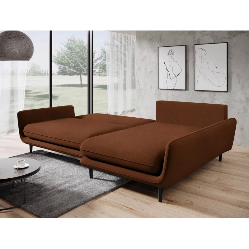 SOLANO Right-Hand Corner Sofa with Sleep Function, Storage and Pillows, Copper Element 07 VERSAILLES SOLANO Right-Hand Corner Sofa with Sleep Function, Storage and Pillows, Copper Element 07 VERSAILLES