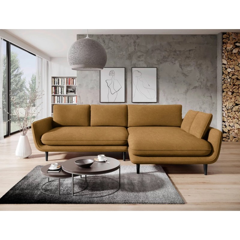 SOLANO Right-Hand Corner Sofa with Sleep Function, Storage Compartment and Pillows, Element 08 Golden VERSAILLES SOLANO Right-Hand Corner Sofa with Sleep Function, Storage Compartment and Pillows, Element 08 Golden VERSAILLES