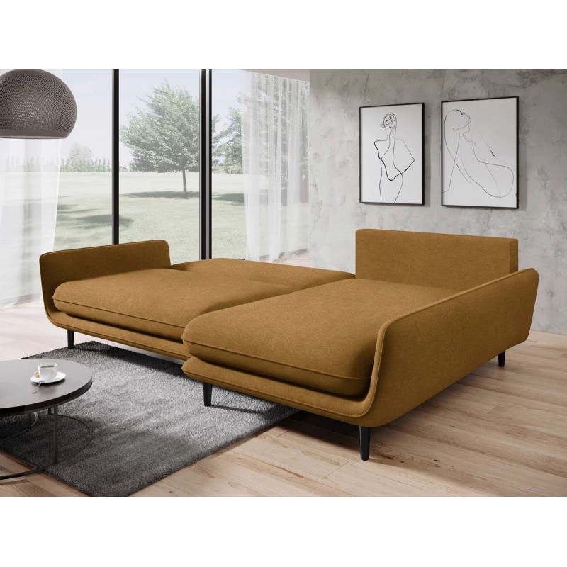 SOLANO Right-Hand Corner Sofa with Sleep Function, Storage Compartment and Pillows, Element 08 Golden VERSAILLES SOLANO Right-Hand Corner Sofa with Sleep Function, Storage Compartment and Pillows, Element 08 Golden VERSAILLES