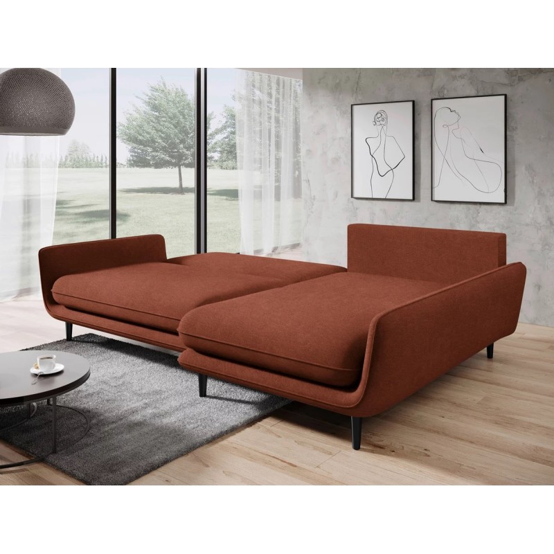 SOLANO Right-Hand Corner Sofa with Sleep Function, Storage Compartment, and Cushions, Element 09 Bordeaux VERSAILLES SOLANO Right-Hand Corner Sofa with Sleep Function, Storage Compartment, and Cushions, Element 09 Bordeaux VERSAILLES