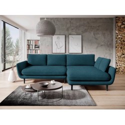 SOLANO Right-Hand Corner Sofa with Sleep Function, Storage and Pillows, Element 14 Royal Blue Versailles SOLANO Right-Hand Corner Sofa with Sleep Function, Storage and Pillows, Element 14 Royal Blue Versailles