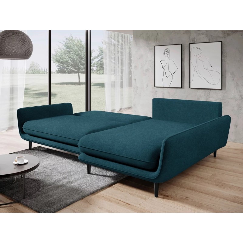 SOLANO Right-Hand Corner Sofa with Sleep Function, Storage and Pillows, Element 14 Royal Blue Versailles SOLANO Right-Hand Corner Sofa with Sleep Function, Storage and Pillows, Element 14 Royal Blue Versailles