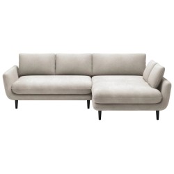 SOLANO Right-Handed Corner Sofa with Sleep Function, Storage Compartment and Cushions, Element 17 Beige VERSAILLES Edition