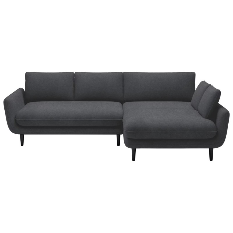 SOLANO Right-Hand Corner Sofa with Sleeping Function, Storage and Cushions, Element 22 Dark Grey VERSAILLES