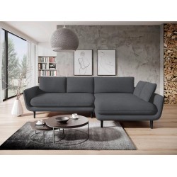 SOLANO Right-Hand Corner Sofa with Sleeping Function, Storage and Cushions, Element 22 Dark Grey VERSAILLES SOLANO Right-Hand Corner Sofa with Sleeping Function, Storage and Cushions, Element 22 Dark Grey VERSAILLES