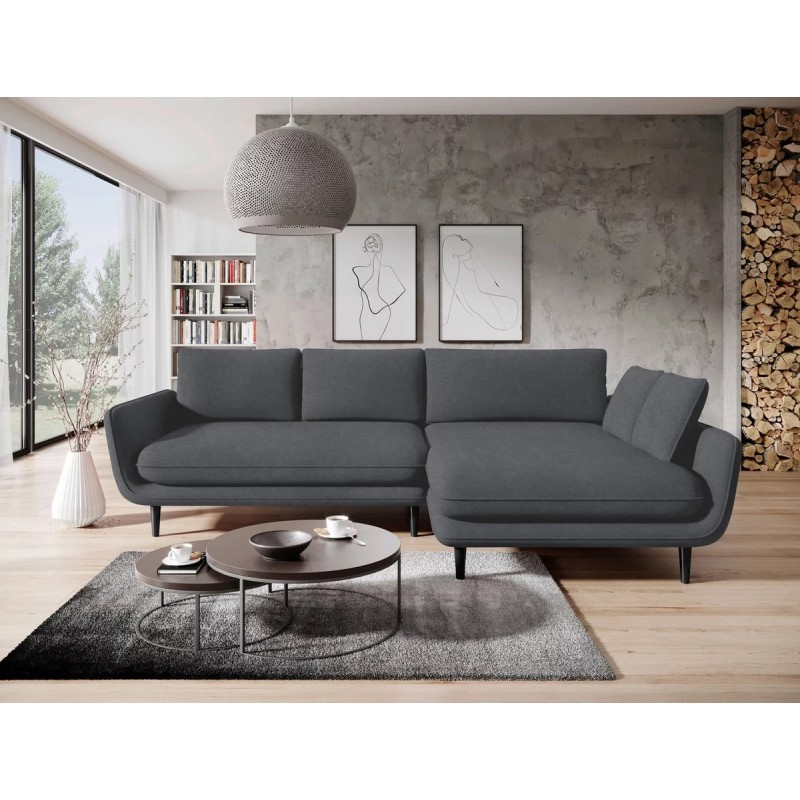SOLANO Right-Hand Corner Sofa with Sleeping Function, Storage and Cushions, Element 22 Dark Grey VERSAILLES SOLANO Right-Hand Corner Sofa with Sleeping Function, Storage and Cushions, Element 22 Dark Grey VERSAILLES