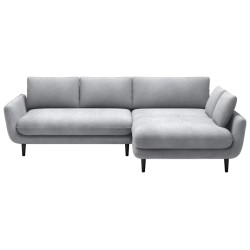 "SOLANO Right-Hand Corner Sofa with Sleep Function, Storage and Cushions, Element 24 Light Grey VERSAILLES Edition"