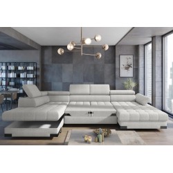 SELVA XL Left-Handed Corner Sofa with Sleep Function and AUSTIN 05 Light Brown Storage Compartment WERSAL SELVA XL Left-Handed Corner Sofa with Sleep Function and AUSTIN 05 Light Brown Storage Compartment WERSAL
