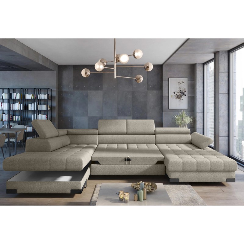 SELVA XL Left-Handed Corner Sofa with Sleep Function and AUSTIN 12 Green Storage Compartment WERSAL SELVA XL Left-Handed Corner Sofa with Sleep Function and AUSTIN 12 Green Storage Compartment WERSAL