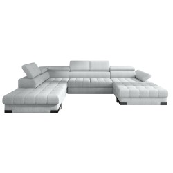 SELVA XL Left-Handed Corner Sofa with Sleep Function and AUSTIN 19 Grey Storage Compartment WERSAL