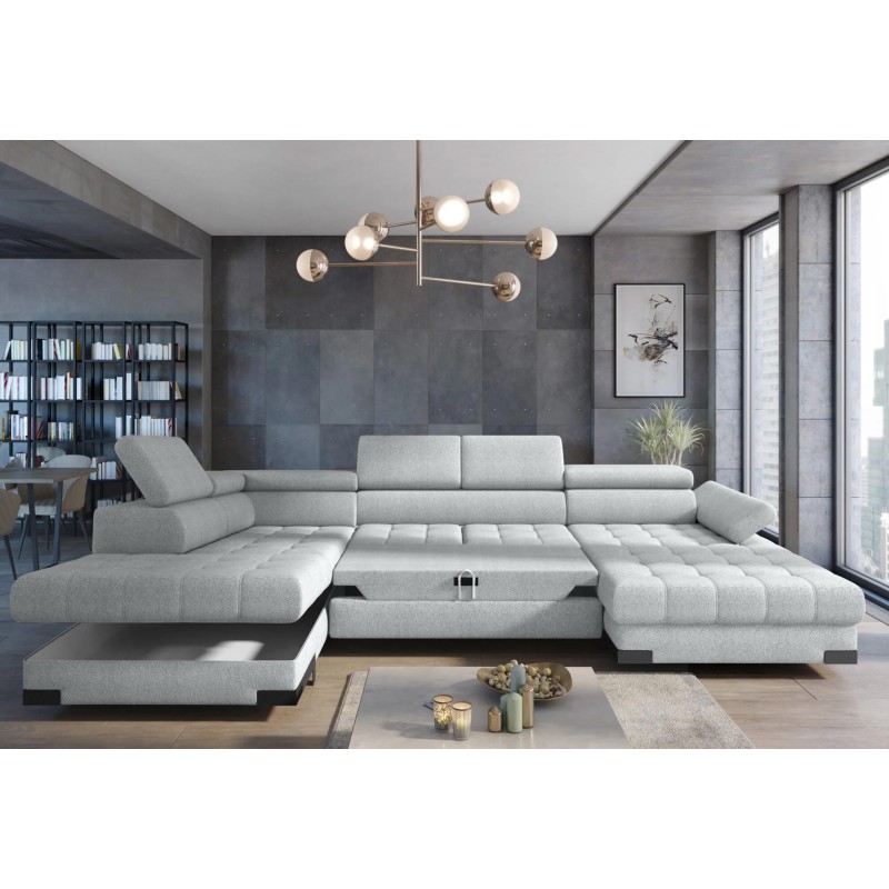 SELVA XL Left-Handed Corner Sofa with Sleep Function and AUSTIN 19 Grey Storage Compartment WERSAL SELVA XL Left-Handed Corner Sofa with Sleep Function and AUSTIN 19 Grey Storage Compartment WERSAL