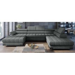 SELVA XL Right-Handed Corner Sofa with Sleep Function and AUSTIN 05 Light Brown Storage Compartment WERSAL SELVA XL Right-Handed Corner Sofa with Sleep Function and AUSTIN 05 Light Brown Storage Compartment WERSAL